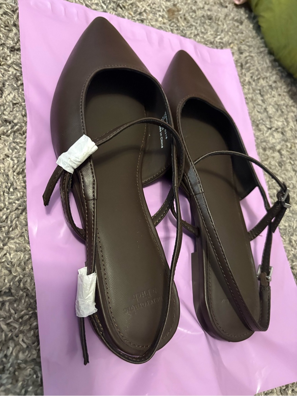 Abercrombie & Fitch Dark Brown Pointed Slingback Flats - Picture 2 of 5